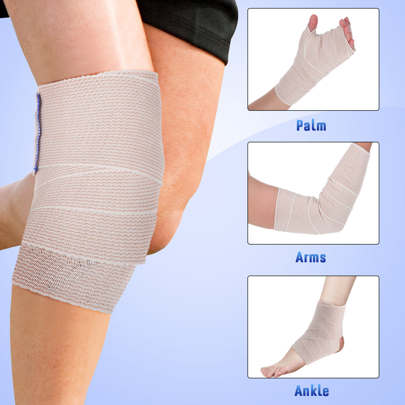 6 Rolls Elastic Bandage Wrap S - огляд і ціна Wrist Wrap Support